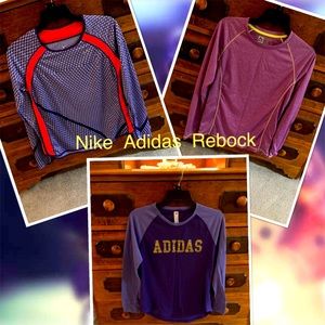 3 Athletic Tops Size M Nike Adidas Reebok